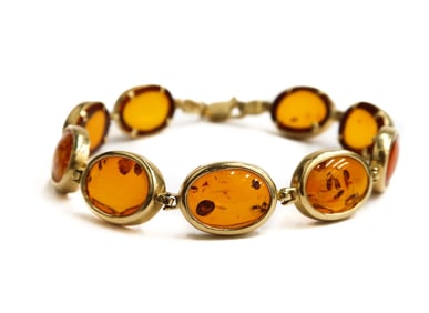 14k Yellow Gold and Amber Bracelet