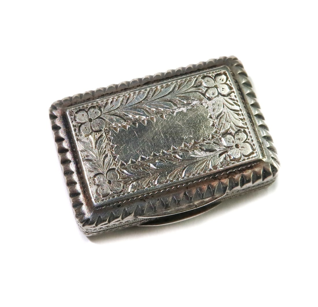 John Bettridge Birmingham English Sterling Silver Vinaigrette Box 1823 (1 of 6)