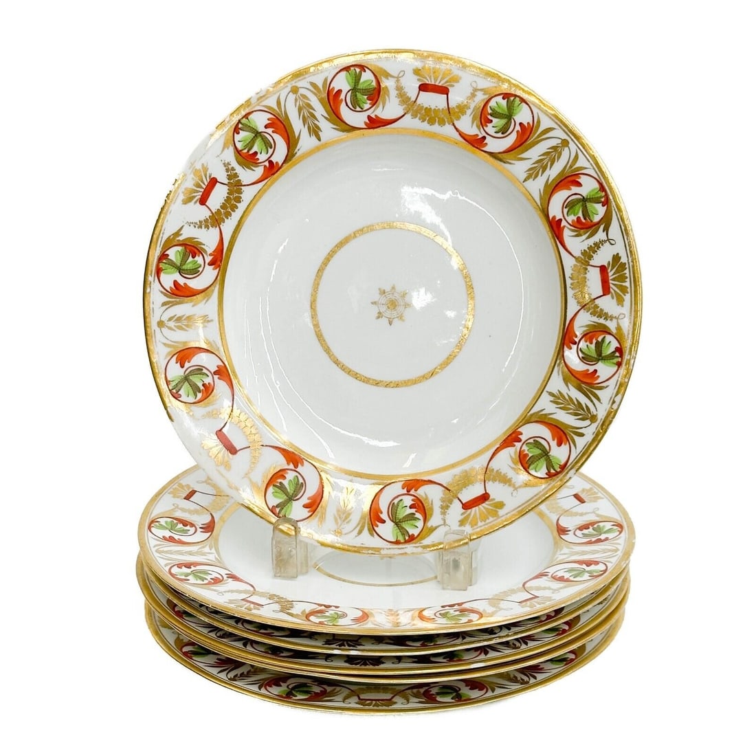 6 Royal Crown Derby Hand Painted Porcelain Dinner Plates circa 1810 (1 of 10)