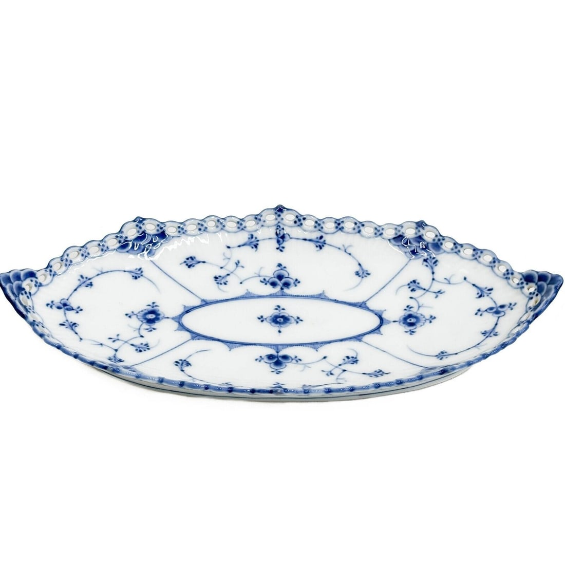 Royal Copenhagen Denmark Porcelain Fluted Full Lace Oval Dish circa 1820 (1 of 4)
