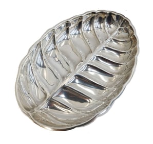 Tiffany & Co. Makers Sterling Silver Leaf Dish #25406