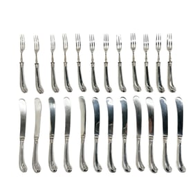 24pc James Dixon &Sons English Sterling Silver Dessert / Fruit Flatware Set 1904