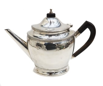 Dutch 833 Silver and Wood Handled Teapot, 1812