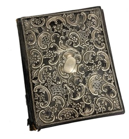 Grey & Co. Chester Pierced Sterling Silver and Leather Bound Folder, 1915