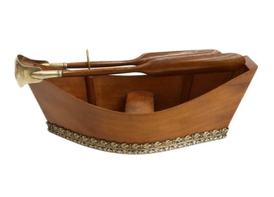 French Gilt Silver and Wood Sugar Bowl