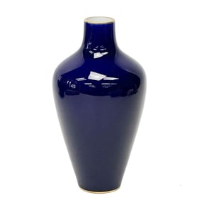 Manufacture de Sevres Cobalt Blue 6.75 inch Miniature Porcelain Vase 1903