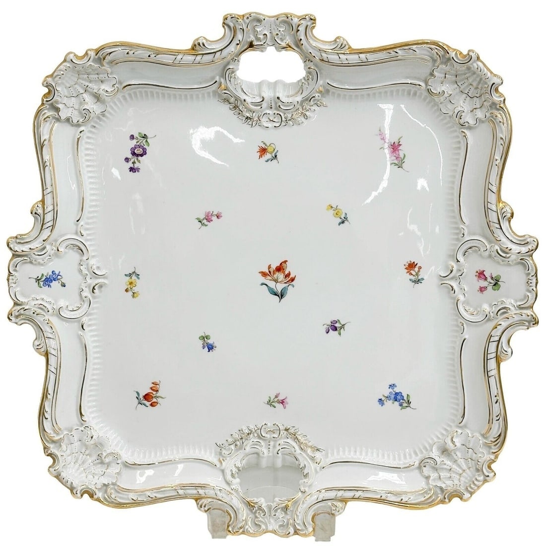 Meissen Germany Hand Painted Floral Porcelain Square Tray early 20th century (1 of 5)