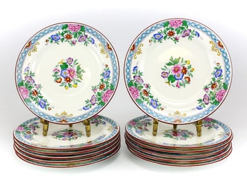 12pc Wedgwood Porcelain Bread & Butter Plates 6" W284 Hand Painted Enamel