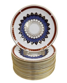 18 Royal Crown Derby England Porcelain Dessert Salad Plates in Quail 20th C