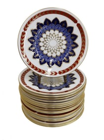 18 Royal Crown Derby England Porcelain Bread Butter Plates in Quail 20th Century