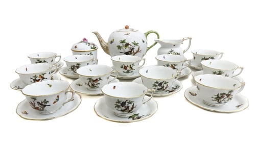 Herend Hungary Rothschild Bird Teaset for 12 Birds and Insects