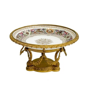 Manufacture de Sevres Louis Philippe Hunting Scene Chateau F Bleau Compote 1844