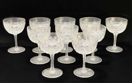10 Thomas Webb Wellington Cut Crystal Wine Glasses