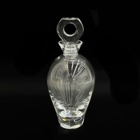 Lalique France Crystal Glass Decanter in Highlands Signed