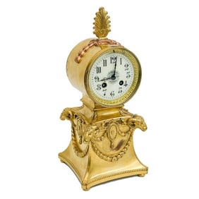 French Barillet Demontable Gilt Bronze Mantel Clock Sonnerie Progres Brevete SGD