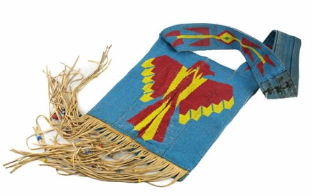 Native American Bandolier Ceremonial Bag Beaded