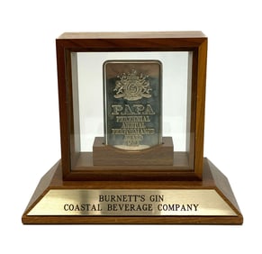 Tiffany & Co. Seagram Integrity Sterling Silver Bar Ingot Award, 1986, In Case