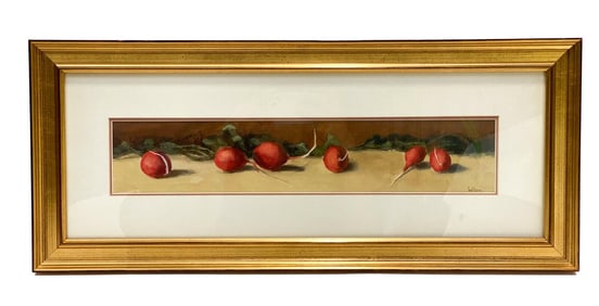 Bert Beirne (US1939) Oil on Board or Panel Painting, Radishes. Signed