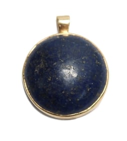 14k Yellow Gold Lapis Lazuli Necklace Pendant