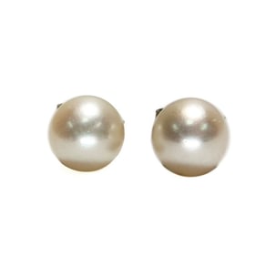 14k White Gold and Cultured Pearl Stud Earrings