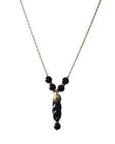 14k Yellow Gold Black Onyx Necklace