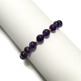 14k Yellow Gold and Amethyst Bracelet