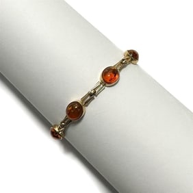 14k Yellow Gold Amber Bracelet
