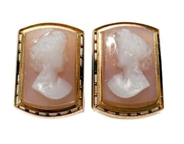 14k Gold & Hardstone Cameo Cufflinks