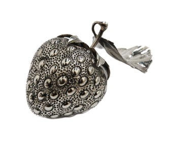 Gianmaria Buccellati Italian Sterling Silver Strawberry Figurine