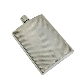Tiffany & Co Sterling Silver Flask Textured Lines Contemporary