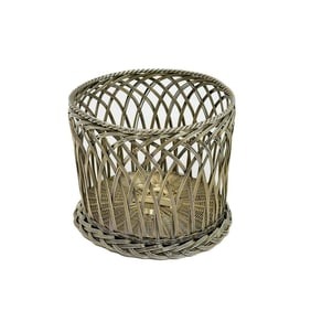 Tiffany & Co Gilt Sterling Silver Basket Weave Wine Bottle Holder