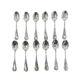 12 Buccellati Italian Sterling Silver Teaspoons in Quirinale Signed