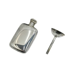 Tiffany & Co Sterling Silver Miniature Travel Perfume Flask & Funnel with Box