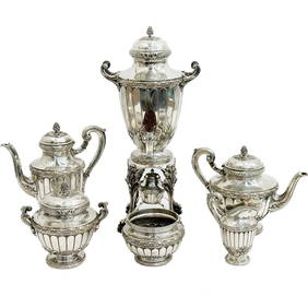 6pc Tetard Freres French 950 Silver Tea & Coffee Service Set circa 1890 (1 of 9)