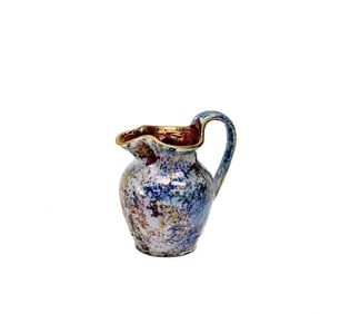 Wedgwood England Lustre Gilt Porcelain Blue Miniature Pitcher early 20th cen