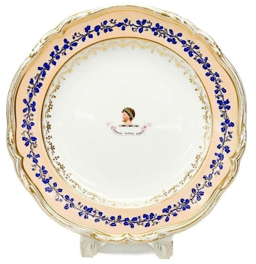 English Copeland Hand Painted Porcelain Napier Family Armorial Cabinet Plate (1 of 4)