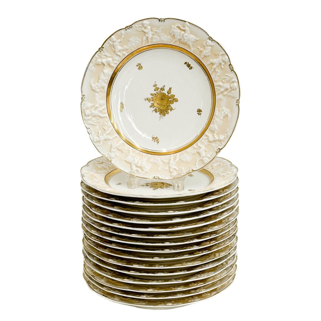 16 German Relief Putti Porcelain Dinner Plates Sandizell von Schierholz (1 of 9)