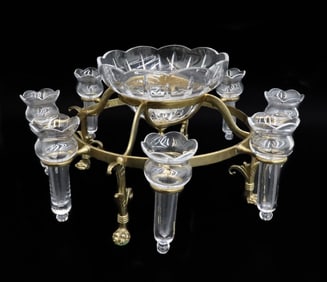 Olser Gilt Bronze and Crystal Glass Epergine circa 1900