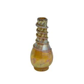 LCT Tiffany Gold Favrile Art Glass Miniature Vase Applied Tendril c1900 #02966 (1 of 7)
