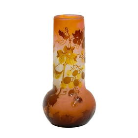 Emile Galle Acid Etched Cameo Art Glass 10 inch Vase circa 1910 (1 of 9)
