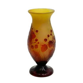 Emile Galle Acid Etched Cameo Art Glass Vase Berries circa 1900 (1 of 7)