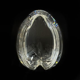 Steuben Art Glass Egg Ornament Lilies  Base