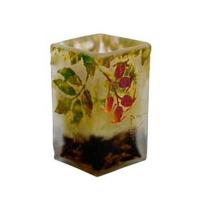 Daum Nancy France Acid Etched Cameo Vitrified Fire Polished Art Glass Vase c1900 (1 of 8)
