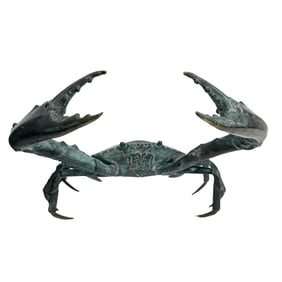Continental Cast Bronze Crab Sculpture early 20th century