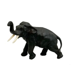 Genryusai Seiya Japanese Bronze Okimono Sculpture Elephant Meiji Period