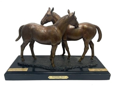Marilyn Newmark, (American 1928-2013) patinated bronze sculpture titled "Pasture Pals".-