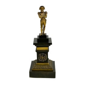 French Gilt Bronze Napoleon Sculpture Figurine circa 1910
