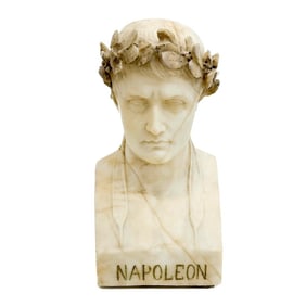 Carved Marble Portrait Bust of Napoleon as Caesar after Canova 19th cen