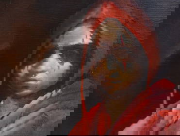 Charles Bragg (American 20th Century) Oil on Canvas, Man in Red Cloak (1 of 5)