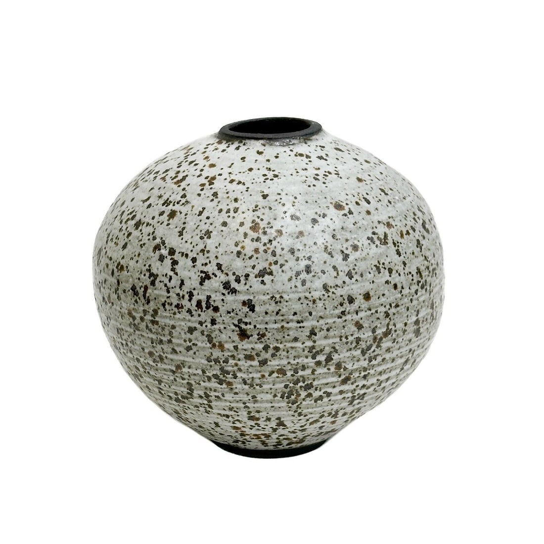 Otto Heino Art Pottery Textured White Brown Vase Signed 2001 (1 of 6)